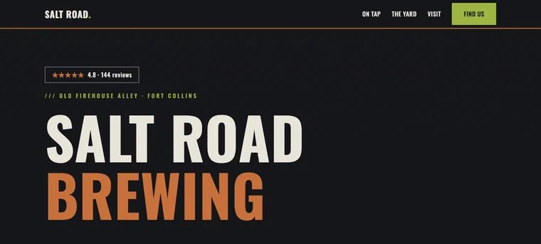 Salt Road Brewing website redesign concept · Whitcomb Design, Fort Collins